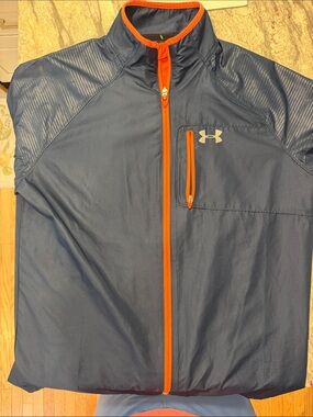 Under Armour Navy Jacket with Orange Trim and Zipper